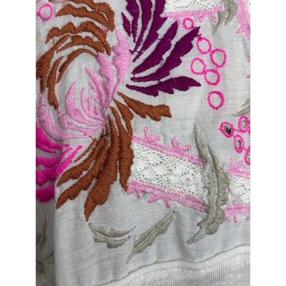 Free People Oversized Embroidered Tee Small Bohemian - Picture 8 of 11